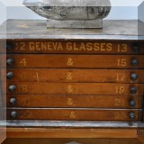 F39. Geneva glasses 6-drawer optometrist's chest. 